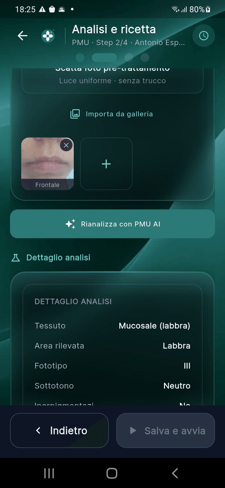 Analisi AI e ricetta pigmenti