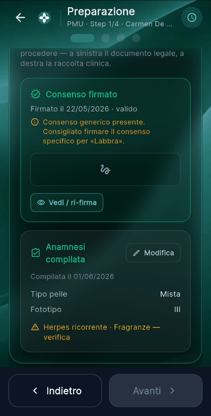 Preparazione e consenso